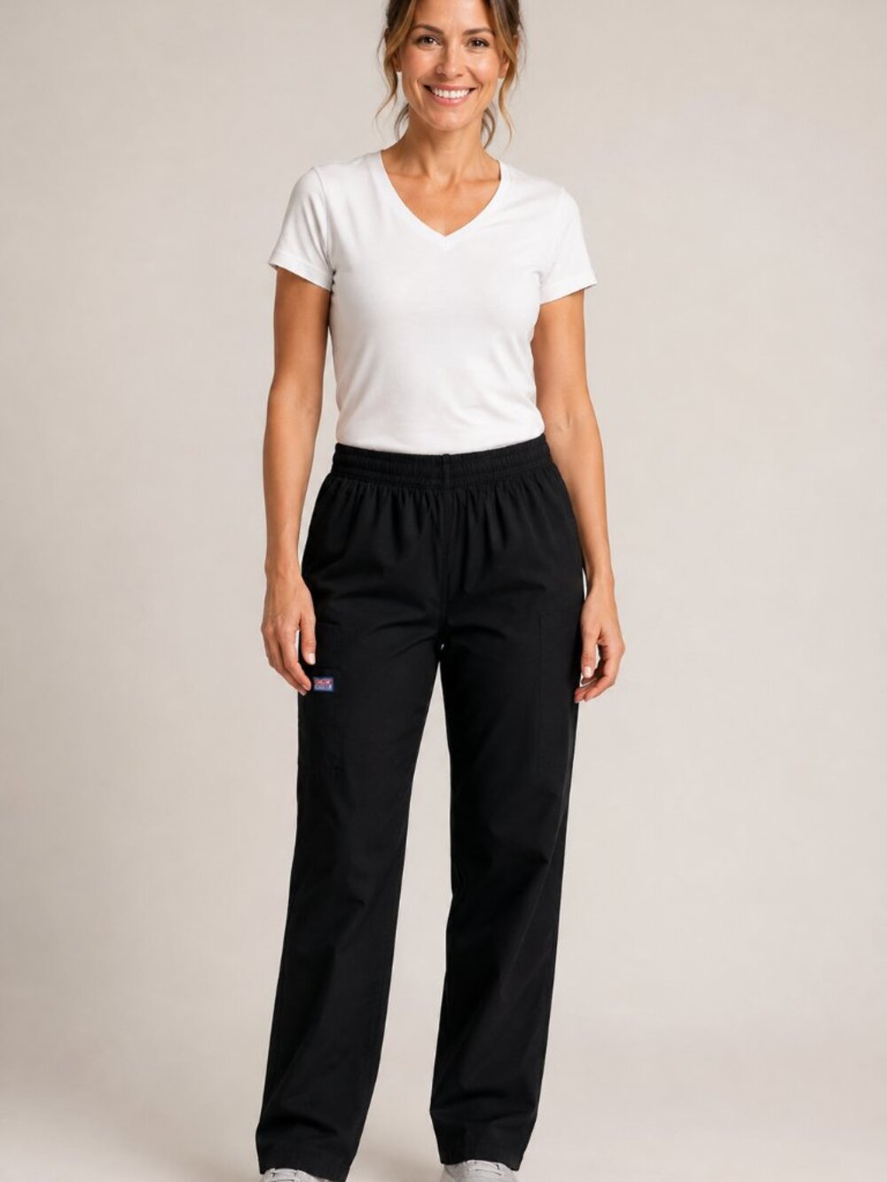 Cherokee Workwear Black Scrub Pants ⚠️ Estimated Medium Utility Pockets